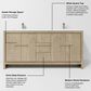 Lexora Home Lafarre 72" Double Bathroom Vanity in Rustic Acacia with 2 cm White Quartz Top and Rectangular Sinks, , large