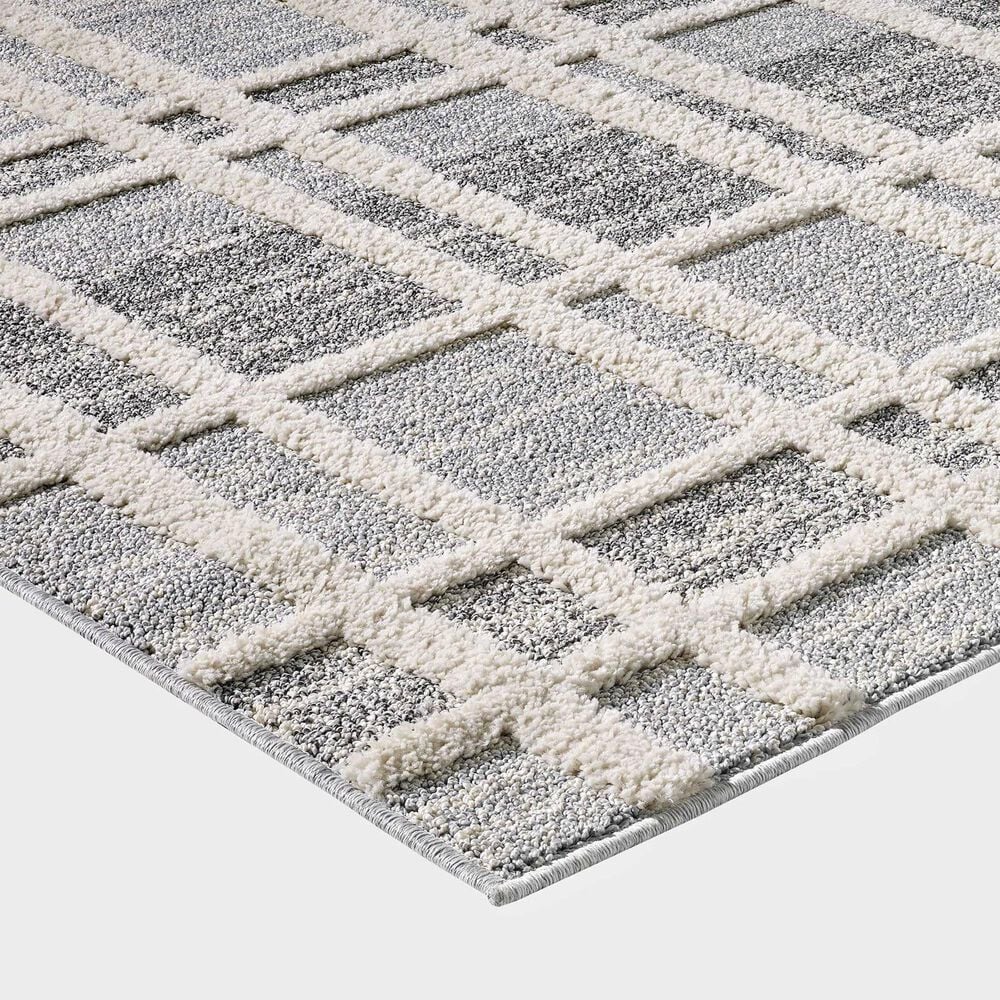 Central Oriental House Aviana Grey and Cream 5&#39; x 7&#39;3&quot; Area Rug, , large