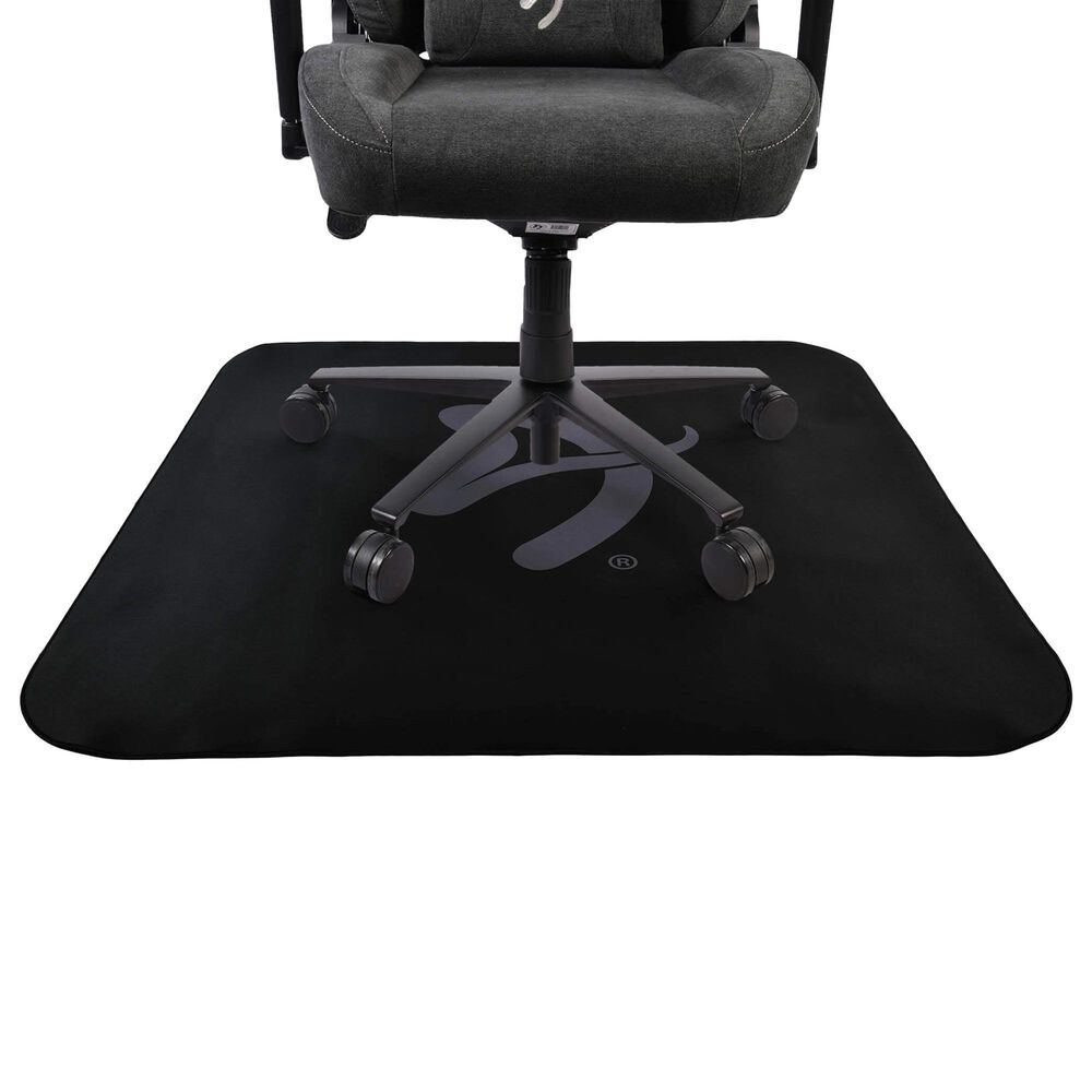 Arozzi Zona Quattro Microfiber Noise Dampening and Scratch Protection Anti-Slip Chair Mat in Black and Grey, , large