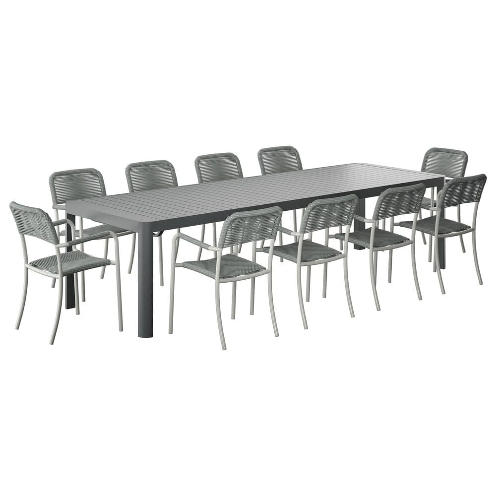 International Home Miami Pontel 11-Piece Rectangular Extendable Patio Dining Set in Grey, , large