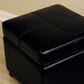 Baxton Studio Leather Cube Storage Ottoman in Black, , large
