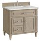 James Martin Vanities Lorelai 36" Single Vanity in Whitewashed Oak with 3 cm Lime Delight Quartz Top, , large