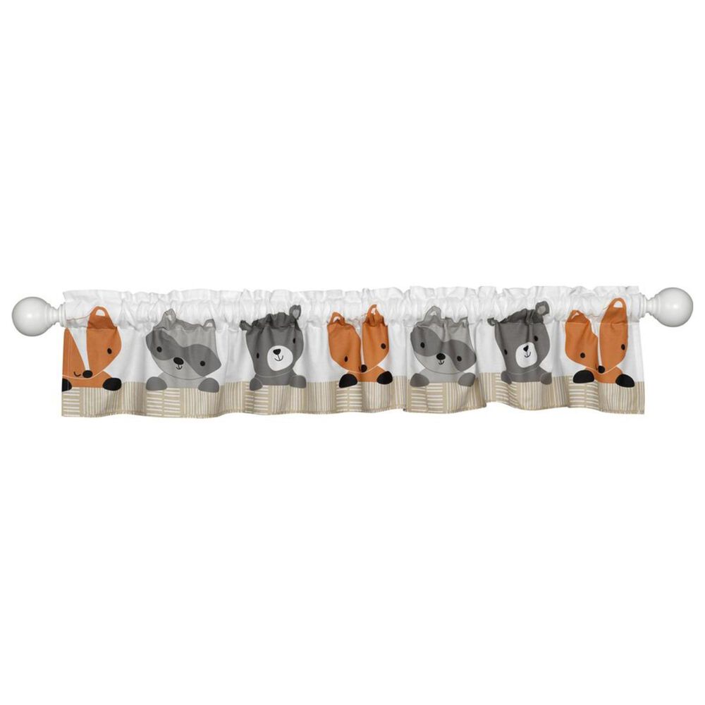 Lambs and Ivy Acorn Window Valance in White, Beige and Gray, , large