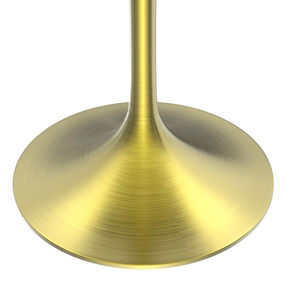Leisuremod LeisureMod Verve Collection 48 Round Dining Table, Brushed Gold Base with Black MDF Top, , large