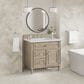 James Martin Vanities Lorelai 36" Single Vanity in Whitewashed Oak with 3 cm Ethereal Noctis Quartz Top, , large