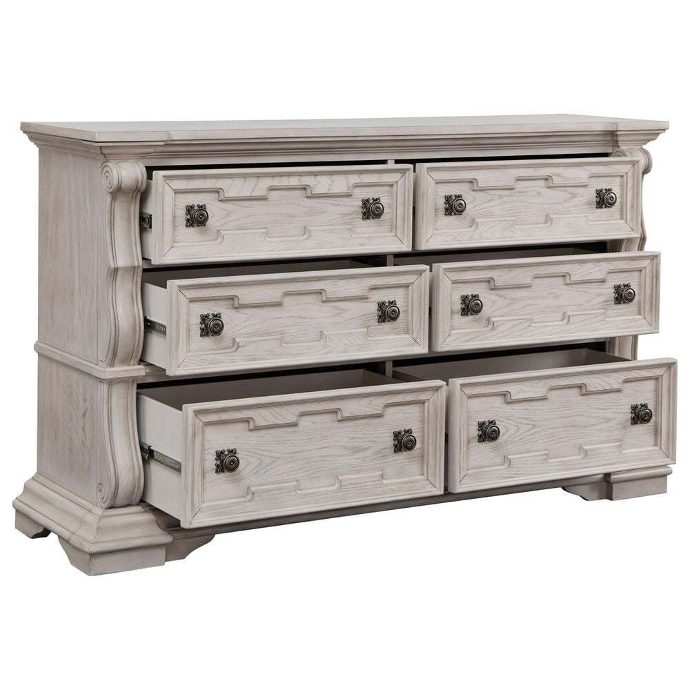 Millenium Bruchandi 3-Piece King Panel Bedroom Set in Antique White, , large