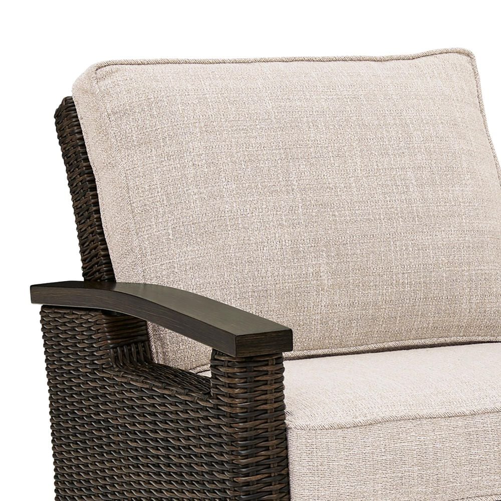 Ashley Monterey Point Patio Swivel Lounge Chair with Cushion in Dark Brown (Set of 2), , large