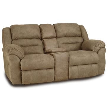 HomeStretch Gambler Manual Double Reclining Loveseat with Console in Bridgestone Truffle Brown, , large
