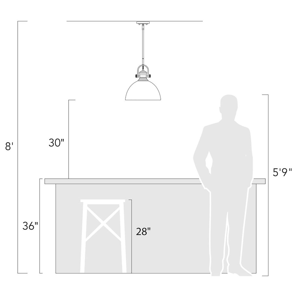 Golden Lighting Hines 1-Light Pendant in Matte Black, , large