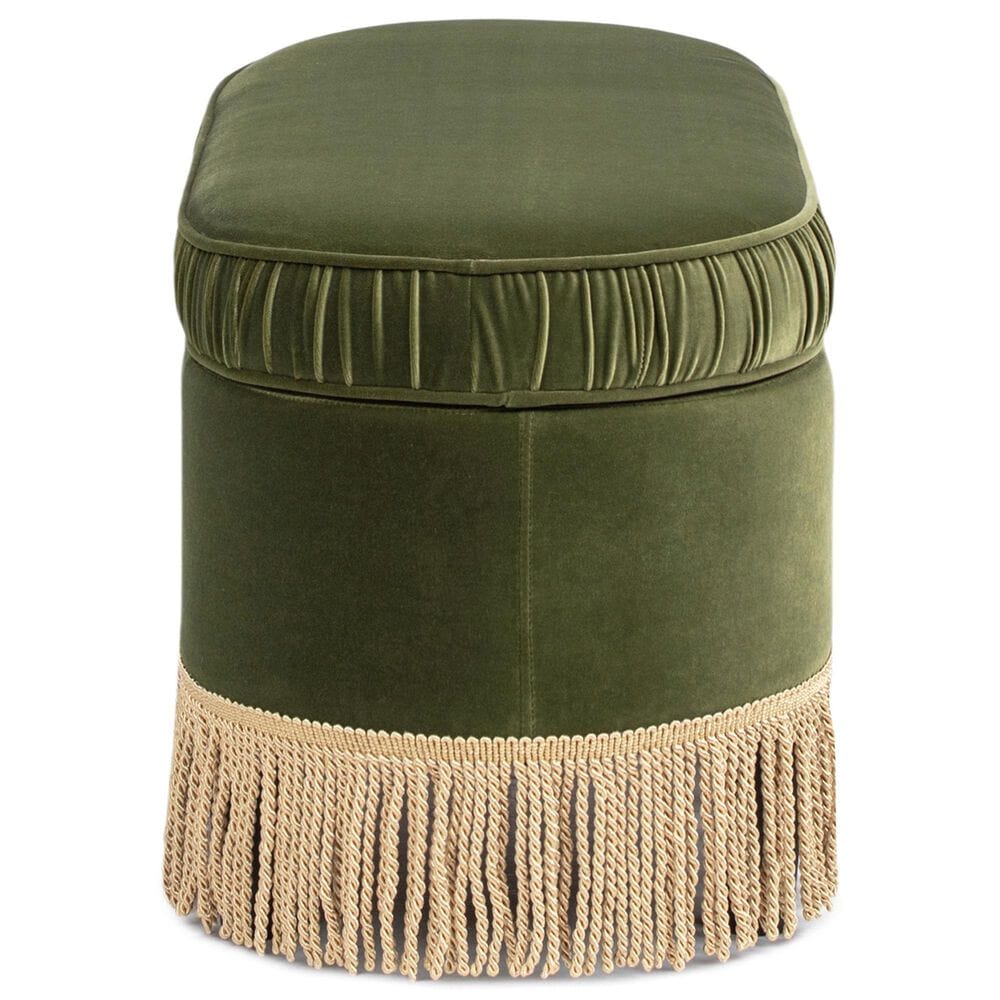 Jennifer Taylor Home Serena Storage Bench with Tufted Bullion Fringe in Olive Green, , large