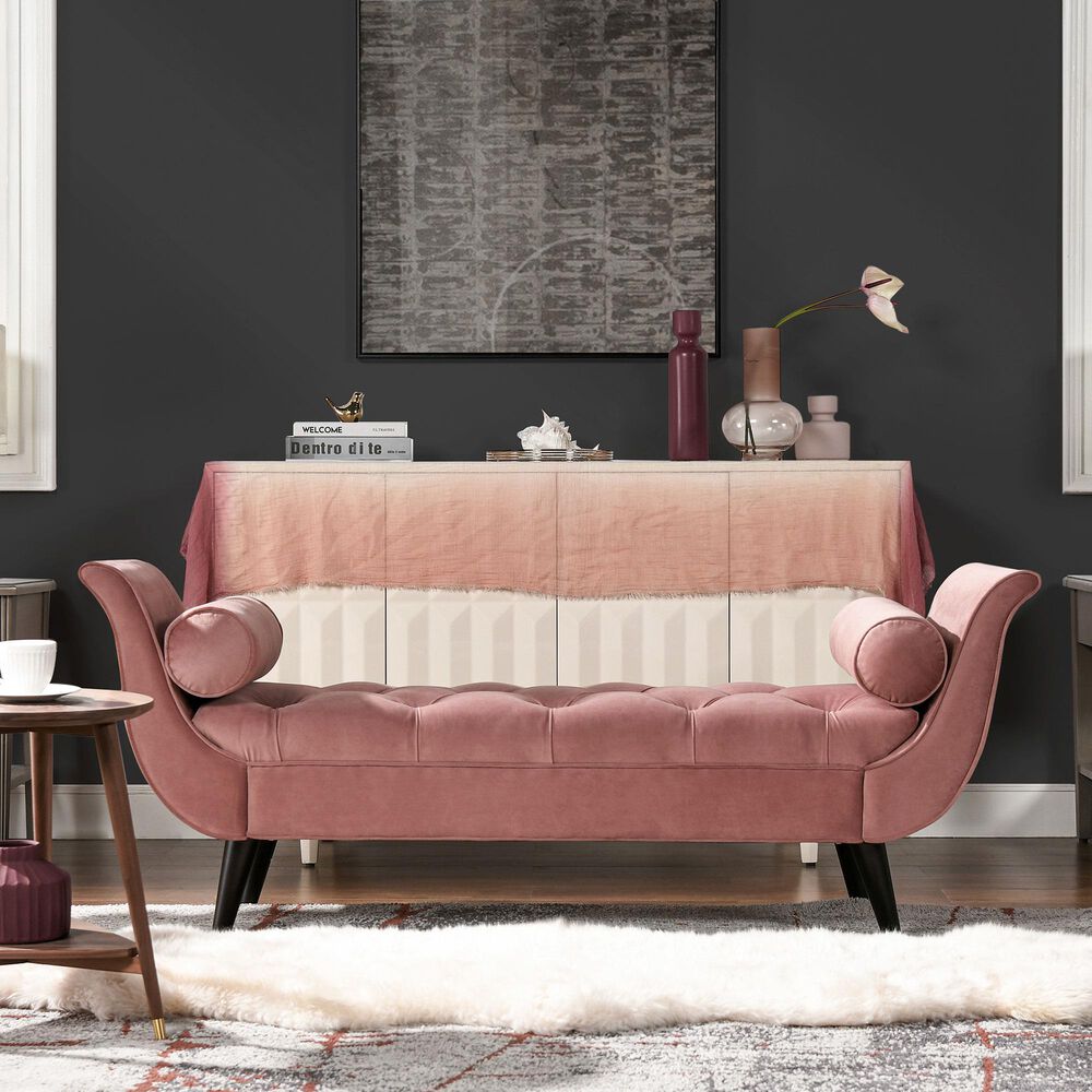 Jennifer Taylor Home Alma Entryway Bench in Ash Rose NFM