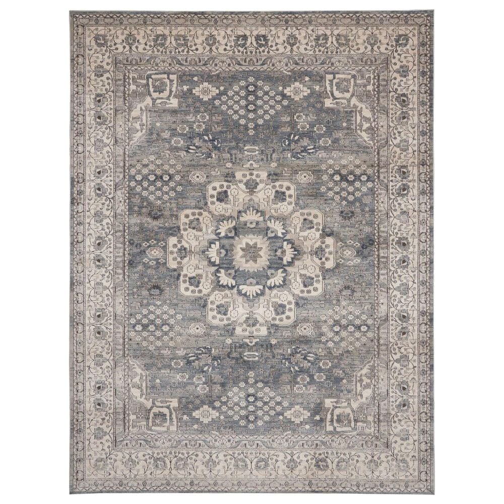 Nourison Quarry 6"7" x 9"6" Grey and Ivory Area Rug, , large