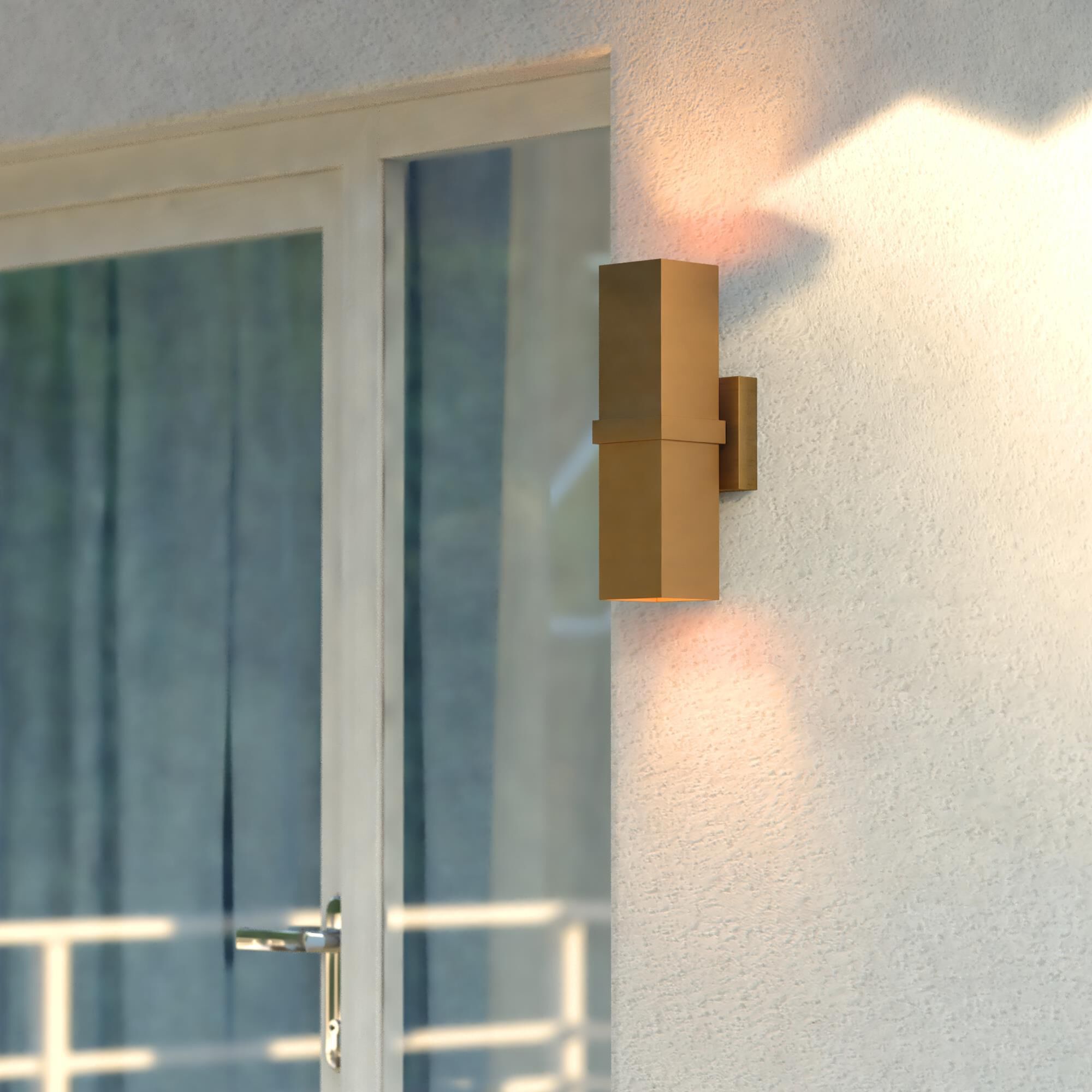 Vaxcel Lavage 2-Light Outdoor Wall Sconce in Honeycomb Gold