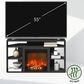 HOMLUX 47" Conner TV Stand with No Heat Electric Fireplace and 6 Open Shelves in Americano, , large