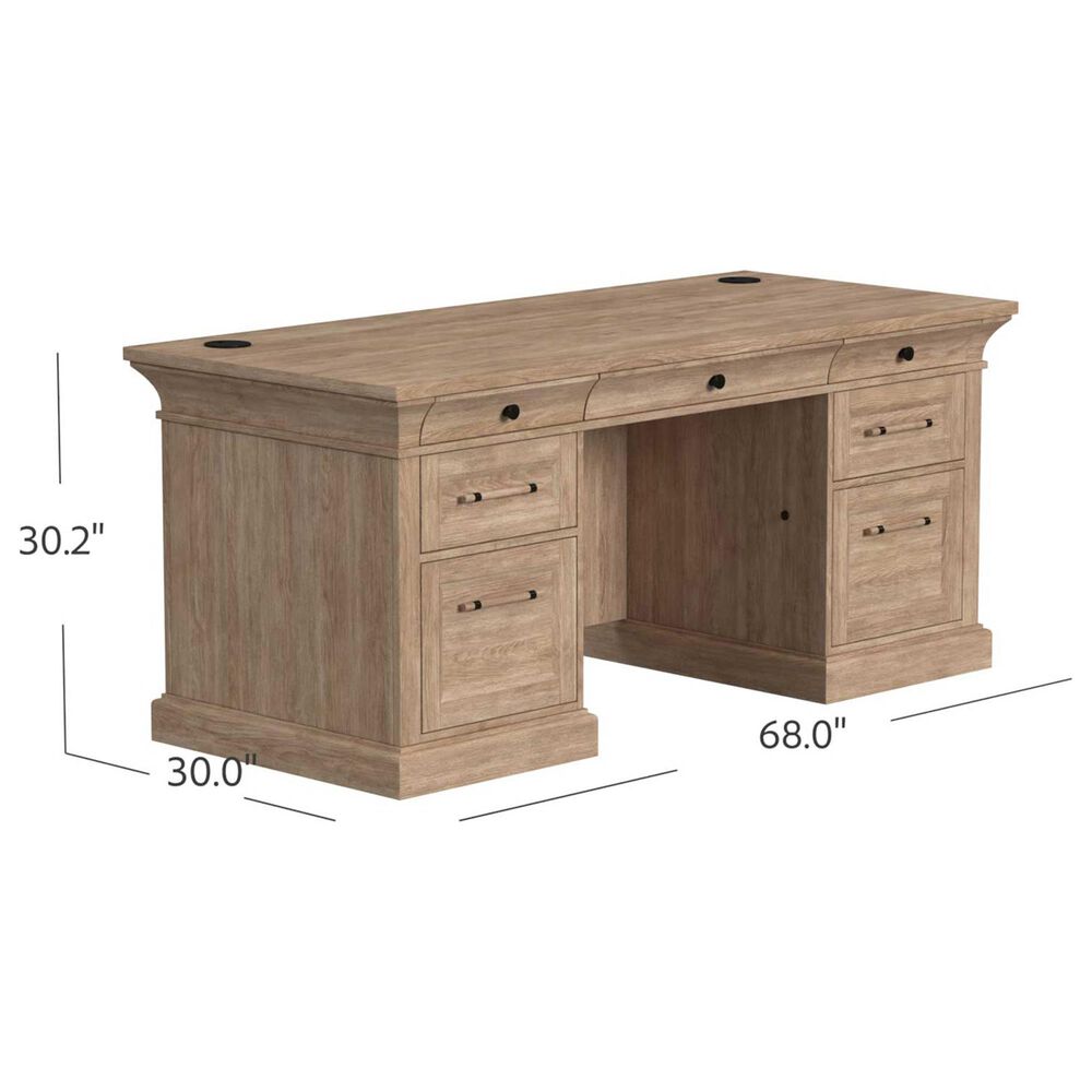 Wycliff Bay Willow Lane Double Pedestal Executive Desk in Natural, , large