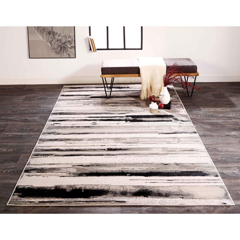 Feizy Micah 3&#39;11&quot; x 6&#39; Silver Runner, , large