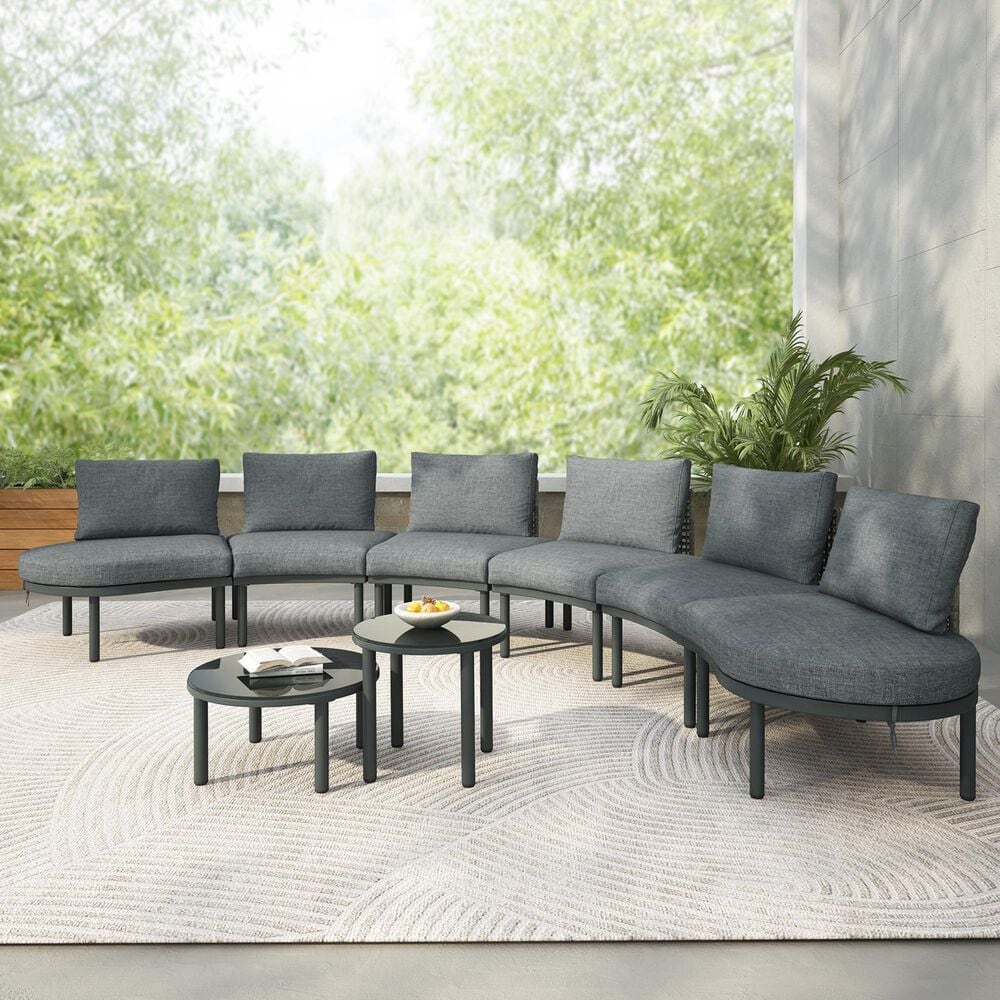 HOMLUX 8-Piece Patio Sofa Furniture Set in Gray, , large
