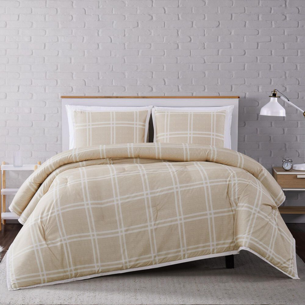 Pem America Truly Soft Leon 3-Piece Full/Queen Comforter Set in Khaki, , large