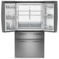 GE Profile 23.2 Cu. Ft. Smart Counter-Depth Fingerprint Resistant 4-Door French-Door Refrigerator With Dual-Dispense AutoFill Pitcher in Stainless Steel, , large