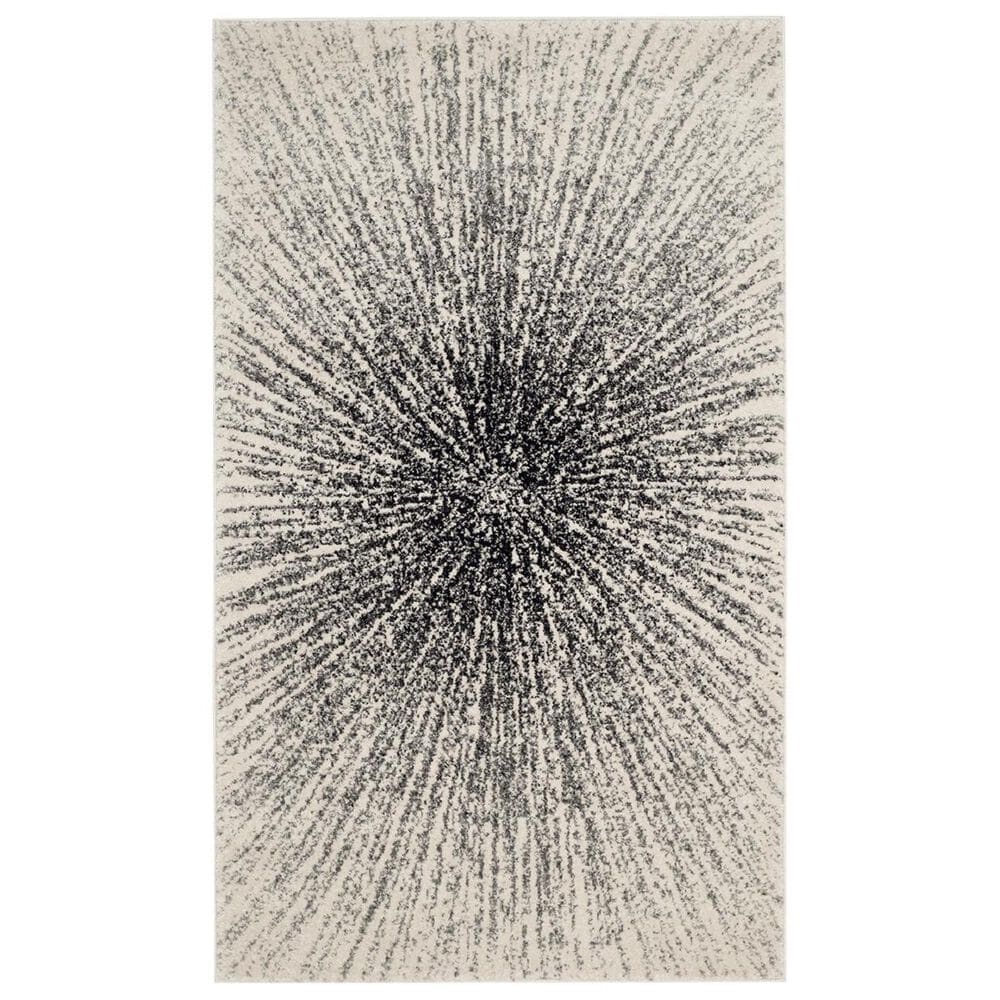 Safavieh Evoke EVK228K-3 3&#39; x 5&#39; Black/Ivory Area Rug, , large