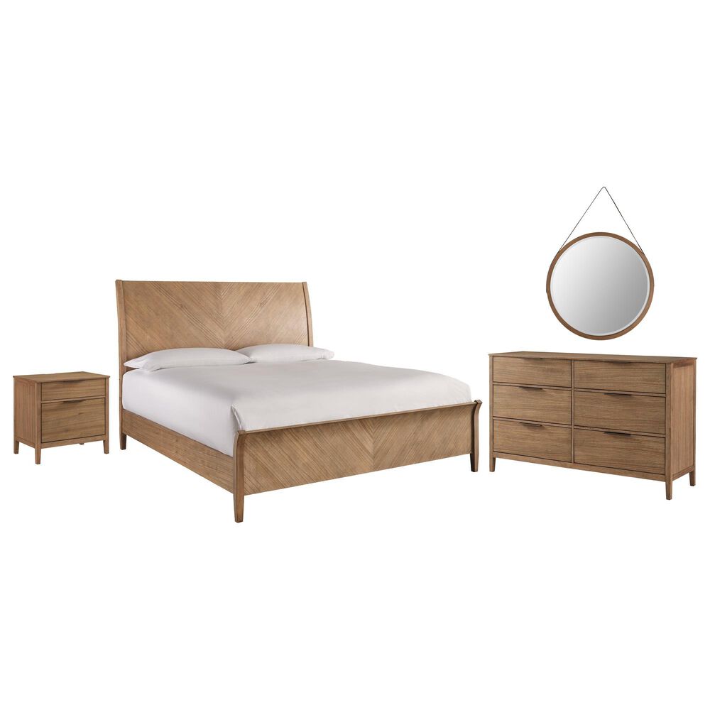 Riva Ridge Cyrus 4 Piece California King Sleigh Bedroom Set in Almond Bisque, , large