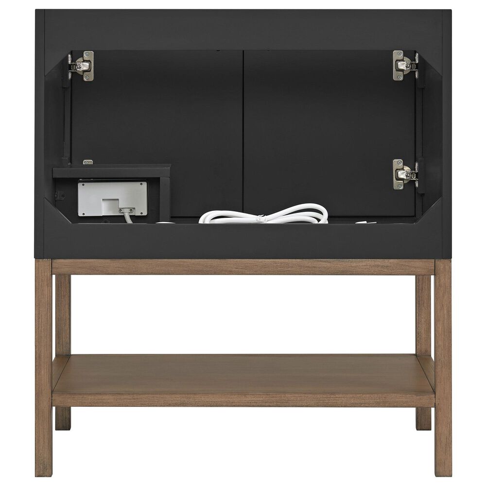 37B Isadore 30" Single Bathroom Vanity Cabinet in Tricorn Black and White Composite Stone Top and Backsplash, , large