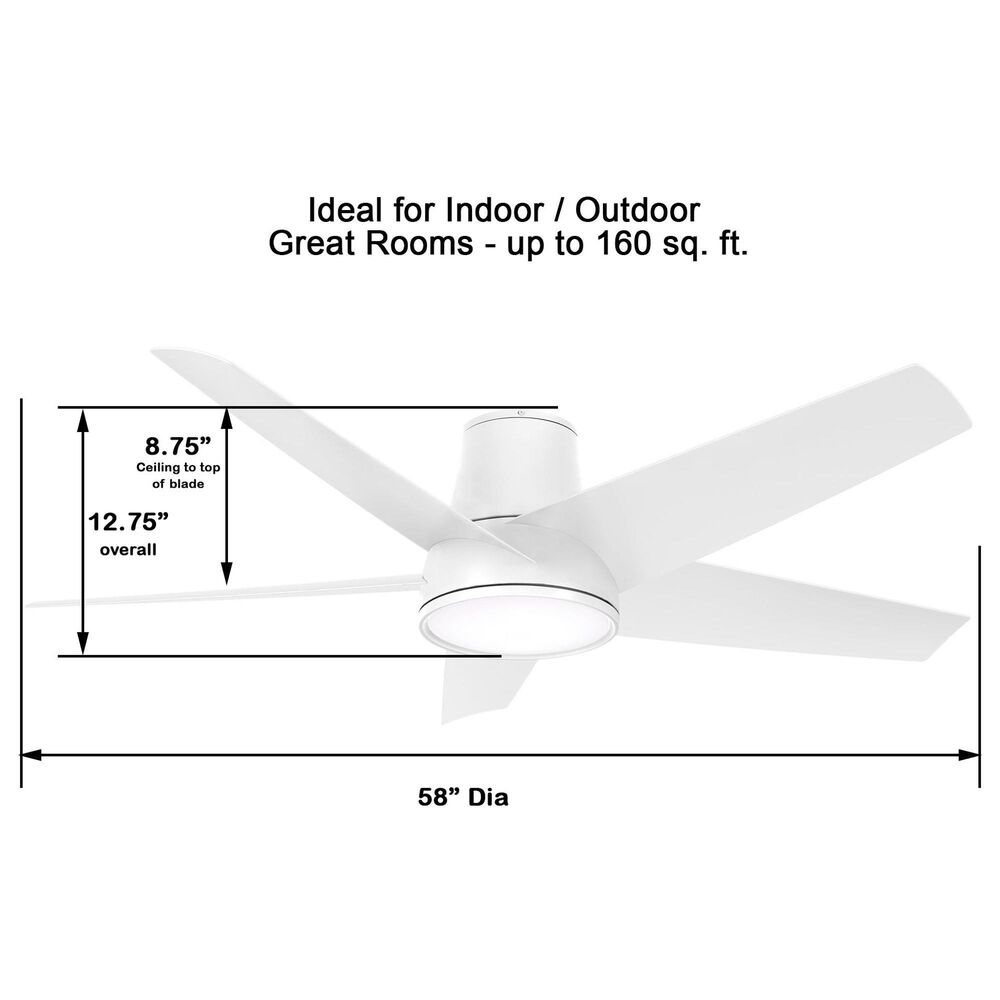 Minka-Aire Chubby II 58" Smart Indoor/Outdoor Ceiling Fan in Flat White, , large