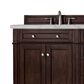 James Martin Vanities Brittany 72" Double Bathroom Vanity in Burnished Mahogany with 3 cm Victorian Silver Quartz Top and Rectangular Sinks, , large