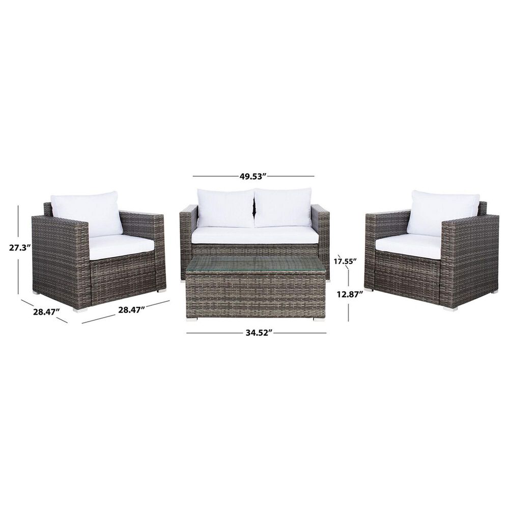 Safavieh Brielle 4-Piece Patio Living Set in Grey Brown, , large