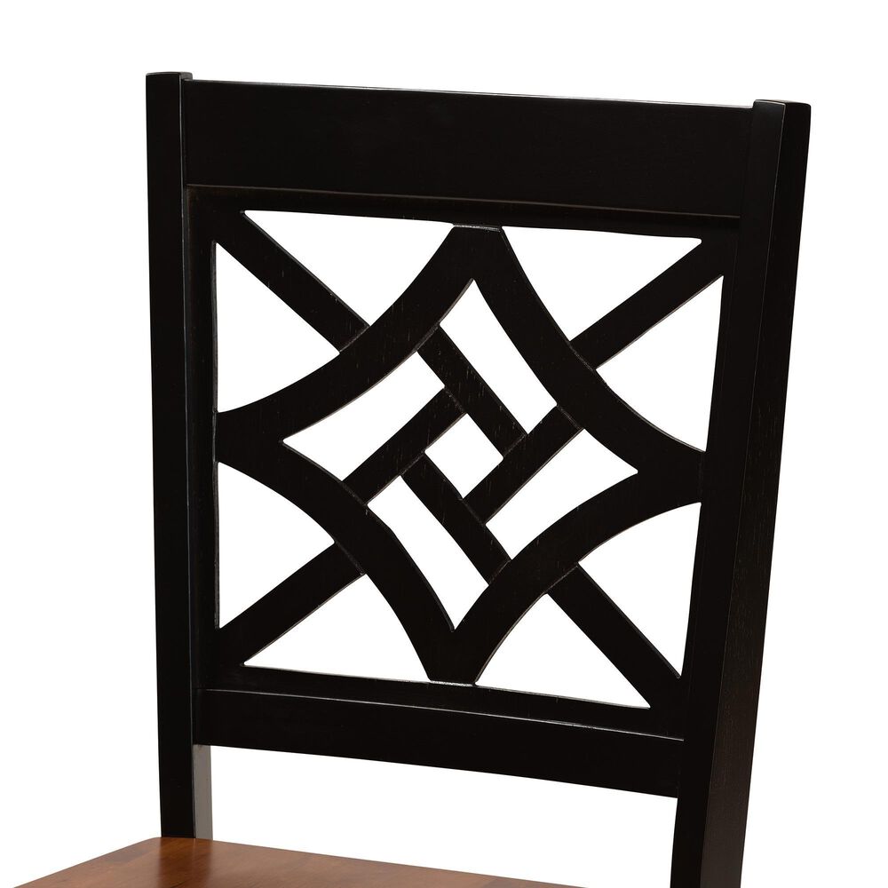 Baxton Studio Nicolette Side Chair in Dark Brown and Walnut Brown (Set of 2), , large
