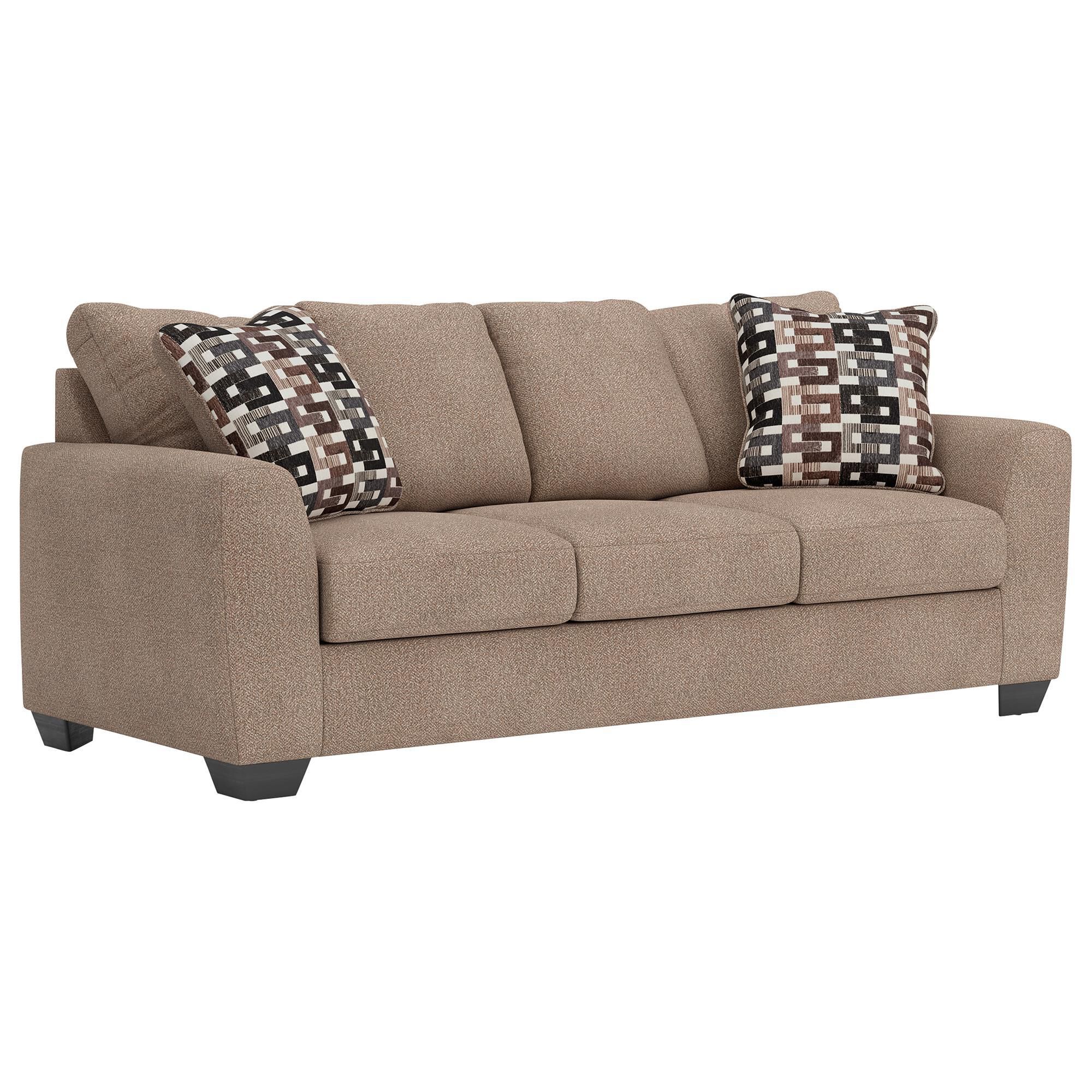 Ashley Triston-Peaks Queen Stationary Sofa Sleeper in Suede