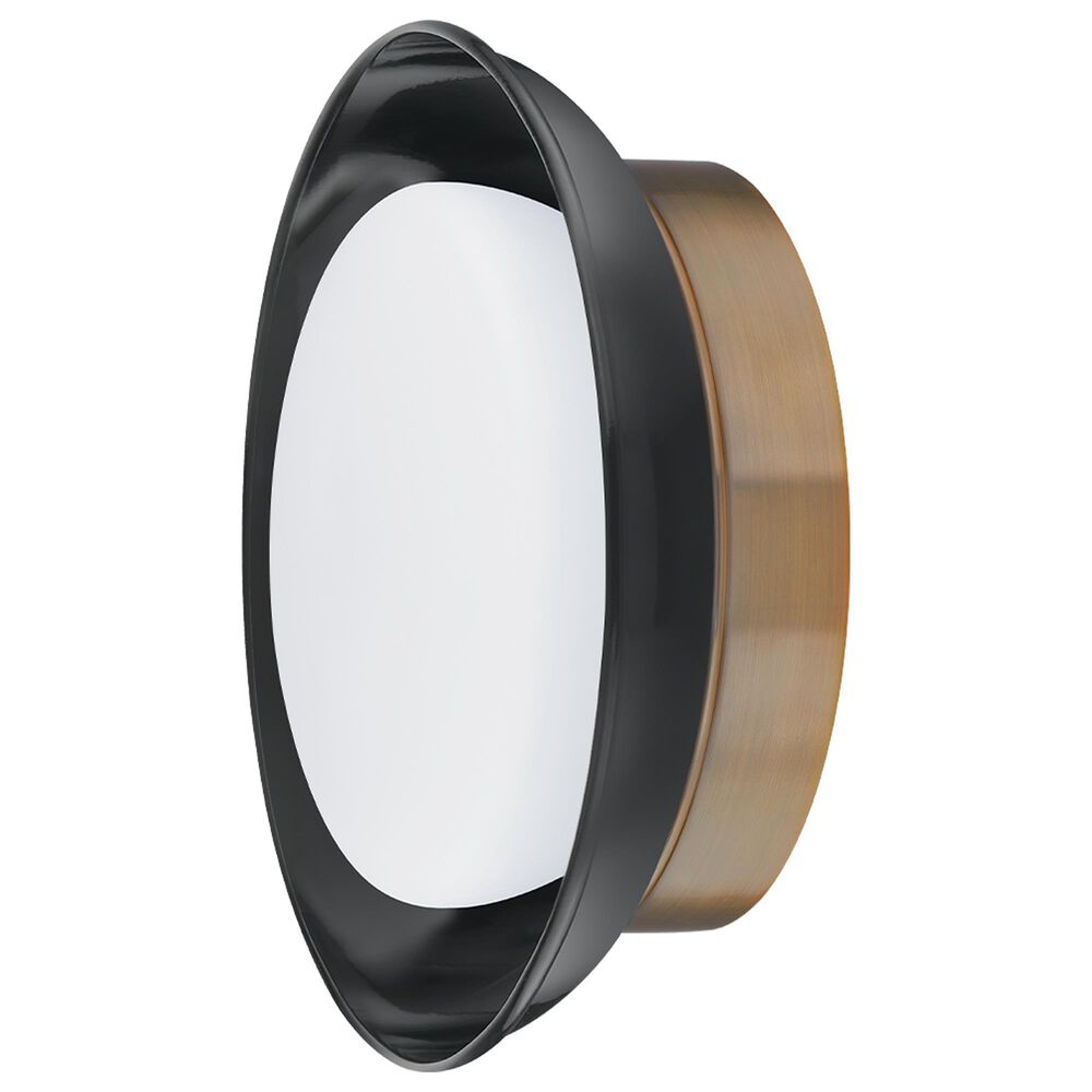Troy Lighting Arnie 2-Light Flush Mount in Patina Brass and Gloss Black, , large