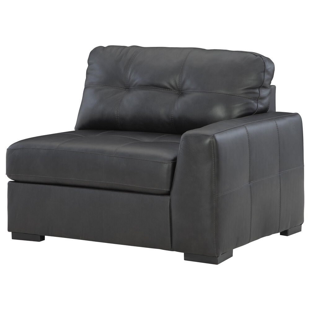 Ashley Brindley Pier 5-Piece Stationary Symmetrical Leather Sectional in Fog, , large
