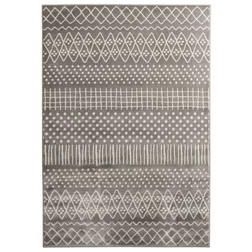 Central Oriental Corso Alvis 5" x 7"6" Grey and White Area Rug, , large