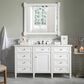 James Martin Vanities Brittany 60" Single Bathroom Vanity in Bright White with 3 cm Arctic Fall Solid Surface Top and Rectangular Sink, , large
