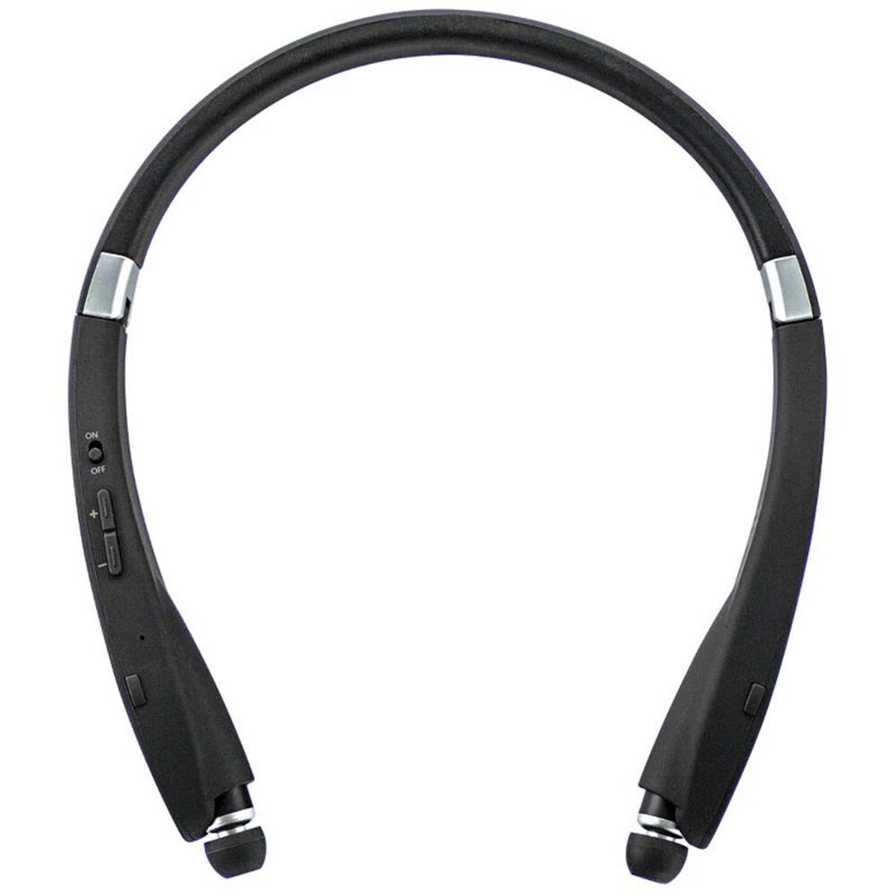 MobileSpec Premium Stereo Bluetooth Wireless Neck Headphones in Black, , large
