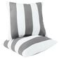 Hearth and Haven 18" x 18" Outdoor Cotton Stripe Throw Pillow in Grey and White (Set of 2), , large