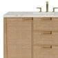 James Martin Vanities Solene 48" Single Bathroom Vanity in Seaside Oak with 3 cm Victorian Silver Quartz Top and Rectangular Sink, , large
