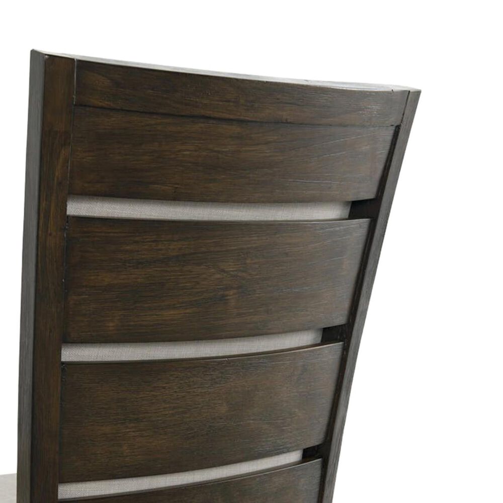 Mayberry Hill Grady Slat Back Polyester Upholstered Side Chair in Warm Cocoa, , large