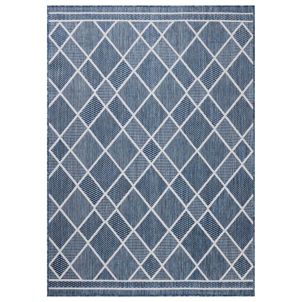 Loloi Easton Ivory and Denim 2&#39;3&quot; x 3&#39;9&quot; Indoor/Outdoor Area Rug, , large