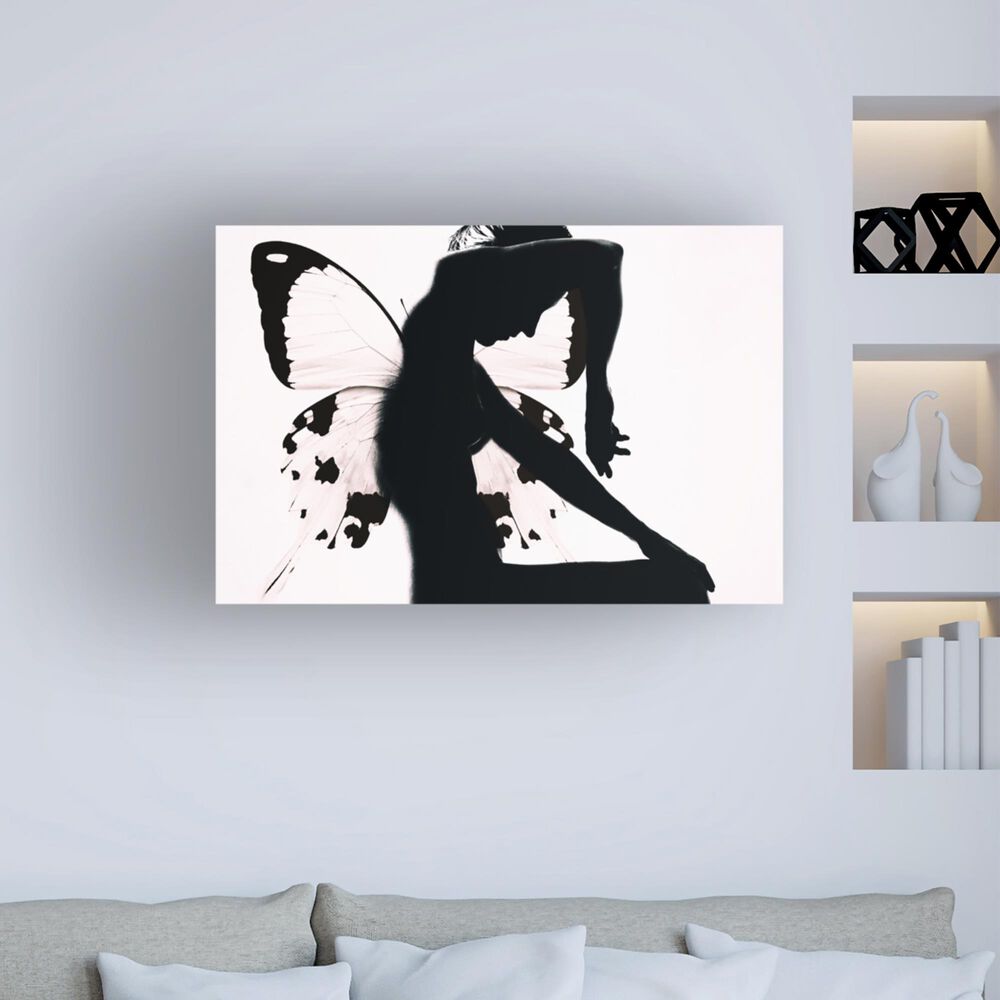 Timberlake Therese Blom &#39;Butterfly Woman&#39; 22&quot; x 32&quot; Canvas Art in White/Black/Grey, , large