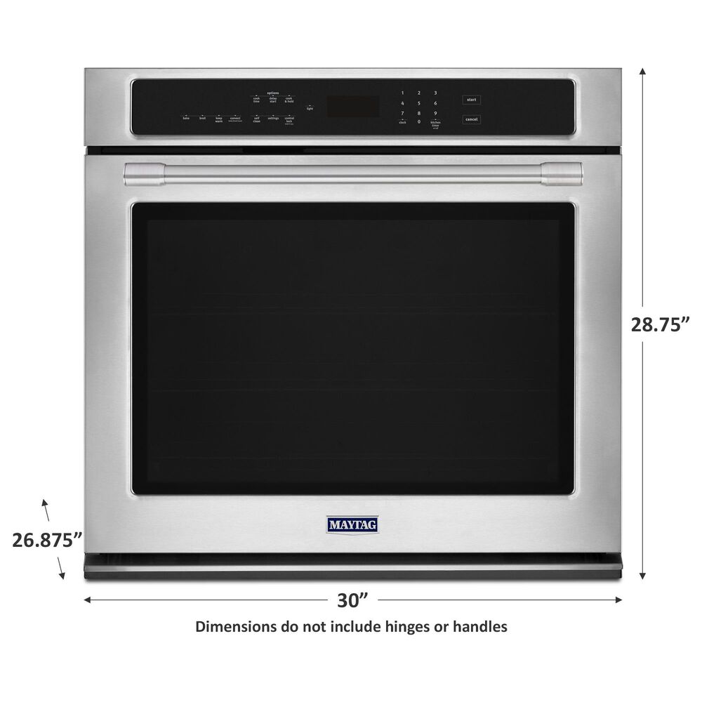 Maytag 30&quot; Single Electric Wall Oven with Convection in Stainless Steel, , large