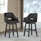 Signature Design by Ashley Tallenger 31" Swivel Barstool with Black Cushion in Dark Brown, , large