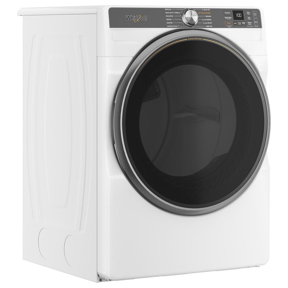 Whirlpool 7.4 Cu. Ft. Smart Front Load Gas Dryer with Steam Capabilities in White, , large