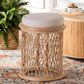 bali & pari Junius Ottoman Footstool with Natural Rattan in White, , large