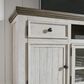 Ashley Havalance 74" TV Stand in Distressed Weathered Gray and Vintage White, , large