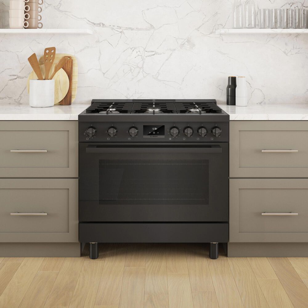 Bosch 36&quot; Freestanding Gas Range in Black Stainless Steel, , large