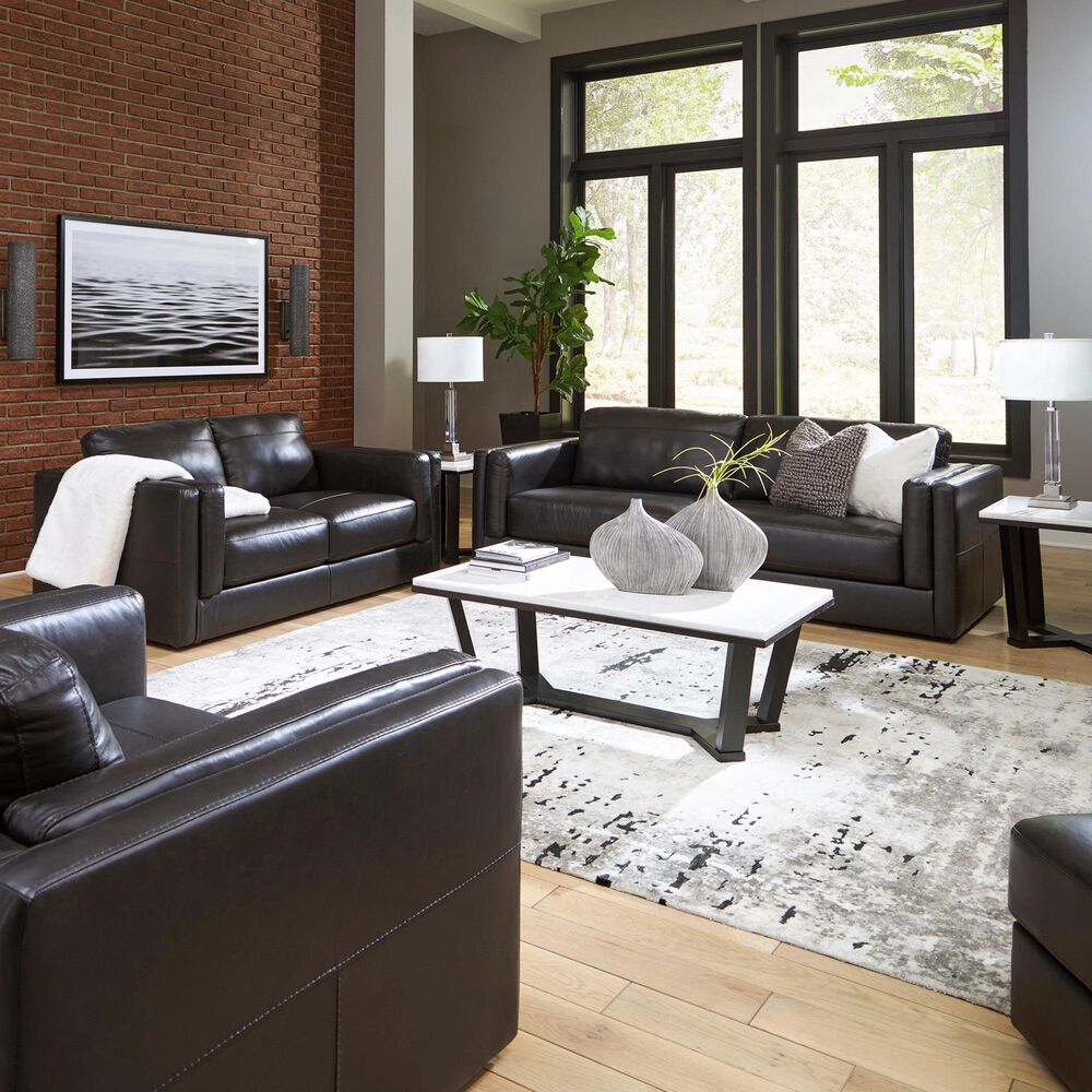 Ashley Amiata 3-Piece Stationary Living Room Set in Onyx, , large