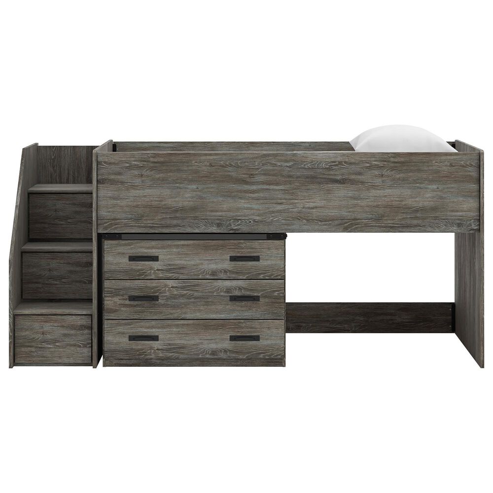 Ashley Frandern Twin Loft Bed with Drawer Storage in Gray, , large