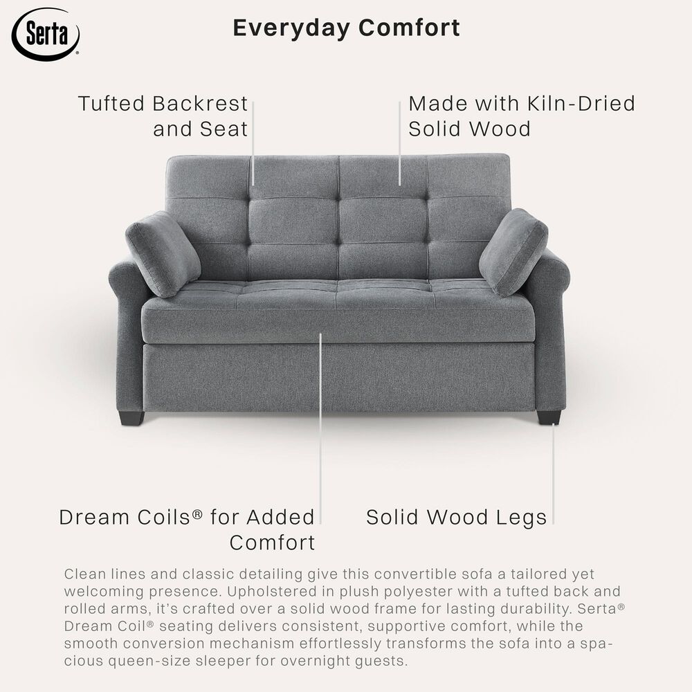Lifestyle Solutions Hampton Queen Convertible Sofa in Grey, , large